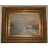 Image 1 : FINE SMALL 19TH CENTURY FOLK ART WINTER SCENE #1401078