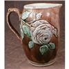 Image 1 : MAJOLICA Pitcher ROSES & Wood ANTIQUE #1401272