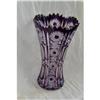 Image 1 : Purple and Crystal Pressed Glass Vase #1401398