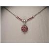 Image 1 : 18K WG Gold Diamond Ruby Heart Lock Necklace  #1401695