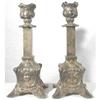 Image 1 : Religious candlesticks? Silver Plate. #1402530