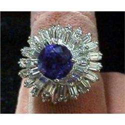 Platinum, diamond and tanzanite ring. #1402712