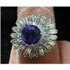 Image 1 : Platinum, diamond and tanzanite ring. #1402712