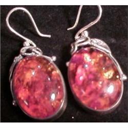 Silver amber earrings #1402714