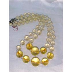 Double Strand  Lucite Necklace /sterling clasp #1402755