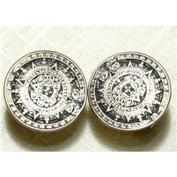 Sterling Aztec Calander Cuff Links   Parra #1402758