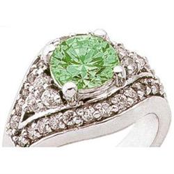 2.84 carat GENUINE EMERALD diamond white gold #1402793