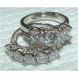 4.5 carats PLATINUM DIAMOND RING & wedding band#1402876