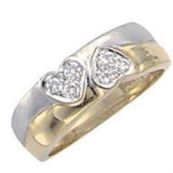 TWO TONE HEARTS diamond ring gold yellow & #1402882