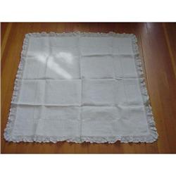 LOVELY VICTORIAN DAMASK LINEN AND LACE #1403284