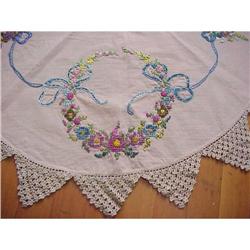 EMBROIDERED ROUND TABLECLOTH CHIC #1403288