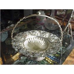 ROSES FRENCH SILVER HANDLED BASKET CHIC #1403292