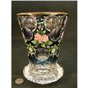 Image 1 : BEAUTIFUL ENAMELED and CUT CRYSTAL GLASS VASE #1403380