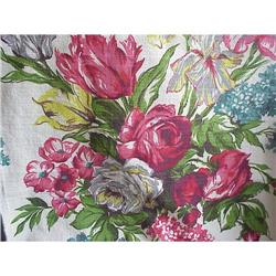  CHIC Vintage Barkcloth SHABBY  GORGEOUS! #1403424