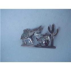 CUTE VINTAGE SIGNED MEXICAN SILVER BROOCH  #1403430