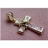 14kt Yellow Gold Diamond Celtic Crucifix Cross #1403507