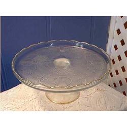 Jeanette Glass Cake Stand Harp Pattern #1403549