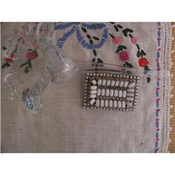 MILK GLASS AND RHINESTONE PIN #1403663