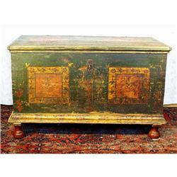 AUTHENTIC PAINTED BLANKET CHEST c. 1800-50 / #1418722