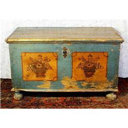 AUTHENTIC PAINTED BLANKET CHEST c. 1800-50 / #1418723