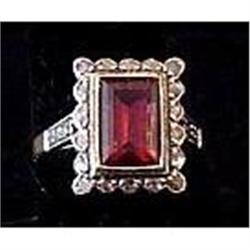 Antique Rose Diamond and Tourmaline Ring #1419279