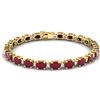 Image 1 : 30.8 ctw Ruby & VS/SI Certified Diamond Eternity Bracelet 10k Yellow Gold - REF-245W5H