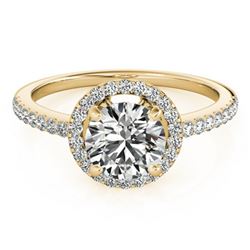 1.4 ctw Certified VS/SI Diamond Halo Ring 18k Yellow Gold - REF-296K6Y