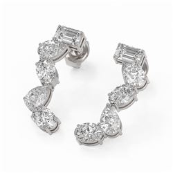 2.7 ctw Mix Cut Diamonds Designer Earrings 18K White Gold - REF-375Y3X