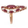 Image 2 : 12.63 ctw Ruby & Diamond Ring 18K Rose Gold - REF-318R2K