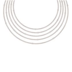 60 ctw Certified VS/SI Diamond Necklace 18K Rose Gold - REF-3780X2A