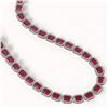 Image 2 : 58.59 ctw Ruby & Diamond Micro Pave Halo Necklace 10k White Gold - REF-777A8N