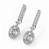 Image 1 : 3 ctw Oval Cut Diamond Designer Earrings 18K White Gold - REF-618A8N