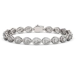 8.58 ctw Pear Cut Diamond Micro Pave Bracelet 18K White Gold - REF-723G2W
