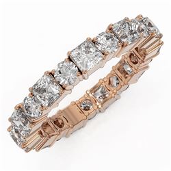 4.29 ctw Princess Cut Diamond Eternity Ring 18K Rose Gold - REF-522W8H