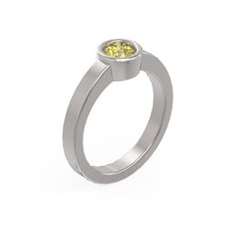 0.50 ctw Fancy Yellow Diamond Ring 18K White Gold - REF-139M3G