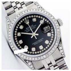 Rolex Ladies Stainless Steel, Diamond Dial & Diamond Bezel, Sapphire Crystal - REF-467K7T