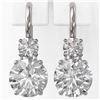 Image 2 : 1.8 ctw Diamond Designer Earrings 18K White Gold - REF-259G3W