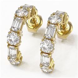 4.86 ctw Emerald Cut Diamond Designer Earrings 18K Yellow Gold - REF-654K2Y
