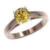 Image 2 : 1.23 ctw Certified Intense Yellow Diamond Solitaire Ring 10k Rose Gold - REF-208G6W