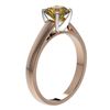 Image 3 : 1.23 ctw Certified Intense Yellow Diamond Solitaire Ring 10k Rose Gold - REF-208G6W