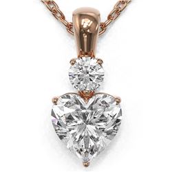 0.9 ctw Heart Diamond Designer Necklace 18K Rose Gold - REF-191M8G