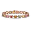 Image 1 : 14.25 ctw Multi Color Sapphire & Diamond Micro Pave Bracelet 10k Rose Gold - REF-304N5F