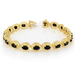 12.0 ctw Blue Sapphire Bracelet 10k Yellow Gold - REF-118R2K