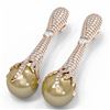 Image 2 : 4.28 ctw Diamond & Pearl Earrings 18K Rose Gold - REF-389G5W