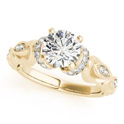 0.75 ctw Certified VS/SI Diamond Antique Ring 18k Yellow Gold - REF-120W2H
