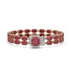 Image 1 : 19.85 ctw Ruby & Diamond Bracelet 14K Rose Gold - REF-245K5Y