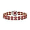 Image 3 : 19.85 ctw Ruby & Diamond Bracelet 14K Rose Gold - REF-245K5Y