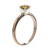 Image 3 : 0.76 ctw Certified Intense Yellow Diamond Engagment Ring 10k Rose Gold - REF-67G5W