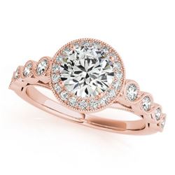 1.93 ctw Certified VS/SI Diamond Halo Ring 18k Rose Gold - REF-510G3W