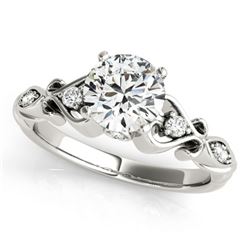 0.9 ctw Certified VS/SI Diamond Antique Ring 18k White Gold - REF-146Y5X